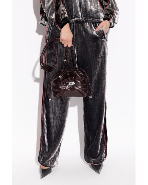 DIESEL Black Shoulder Bag 'Scrunch-D Bucke'