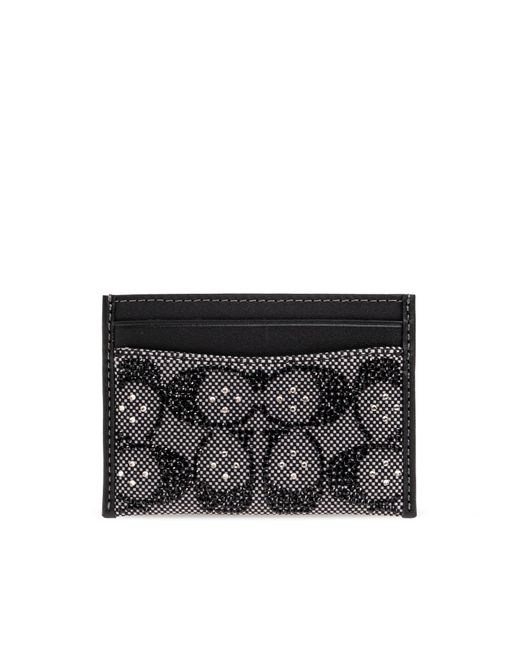 COACH Black Card Holder With Monogram