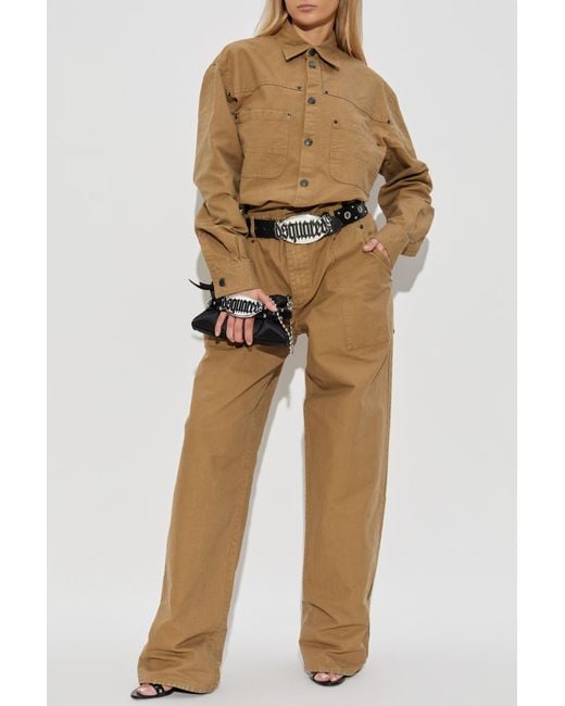 DSquared² Natural Cotton Jumpsuit