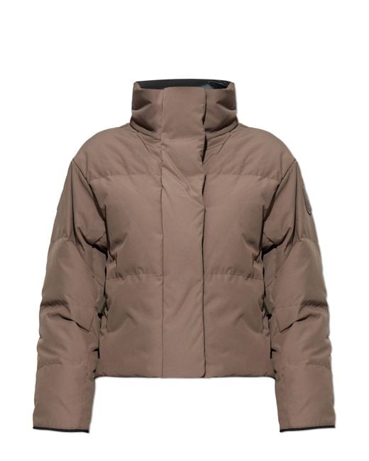 Canada Goose Brown Down Jacket With Logo Patch