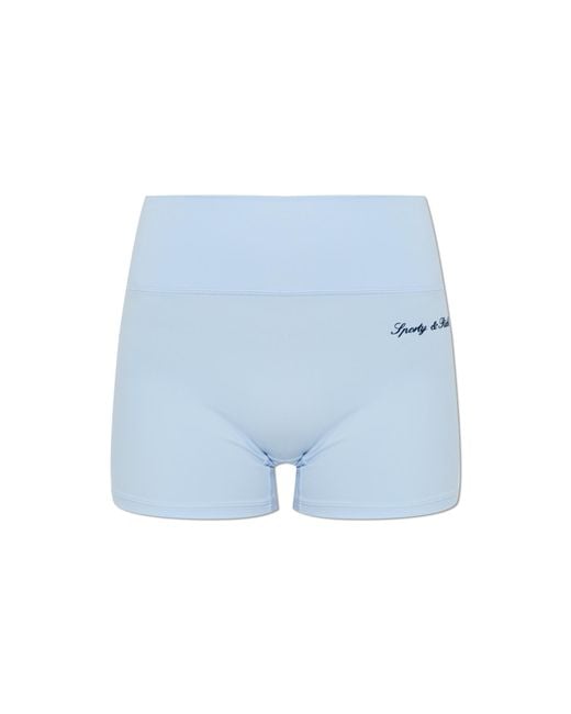 Sporty & Rich Blue Short Leggings From The "Beverly Hills Tennis" Collection
