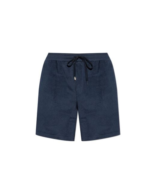 Paul Smith Blue Cotton Shorts With Logo, for men