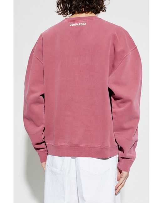 DSquared² Pink Sweatshirt With Patch for men