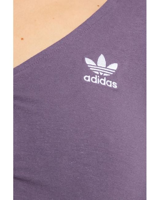 Adidas Originals Purple Cropped Top,