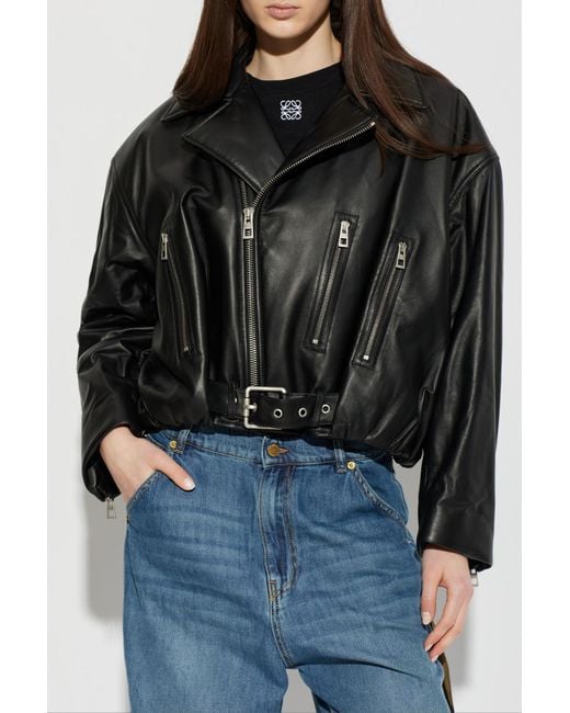 Loewe Blue Leather Insulated Jacket