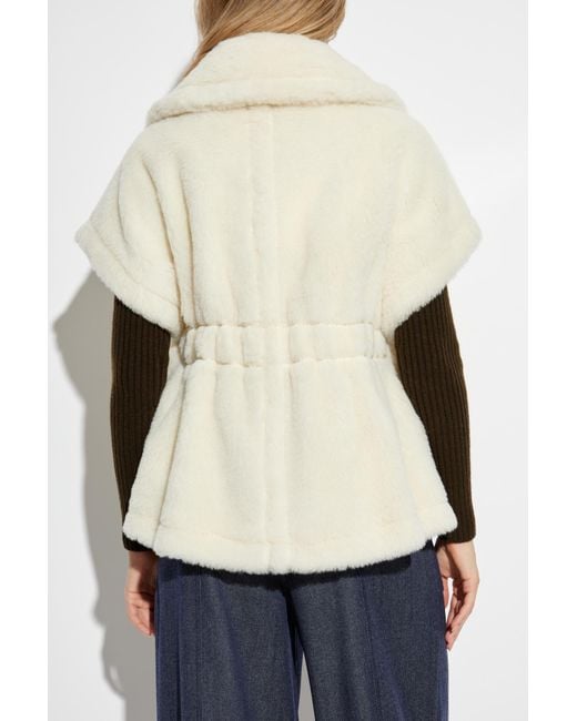 Max Mara White Faux Fur Vest "Newabav"