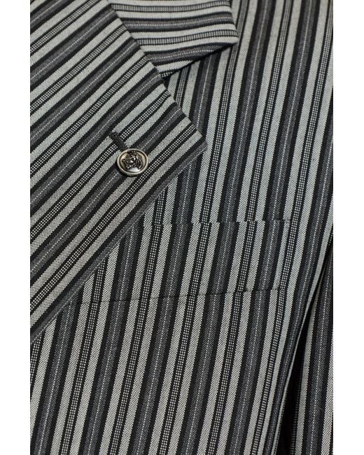 Versace Gray Blazer With Striped Pattern for men