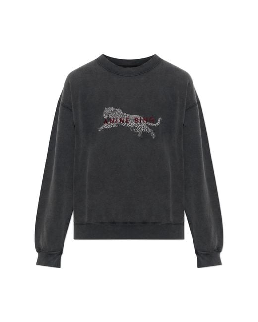 Anine Bing Black Sweatshirt "Spencer"