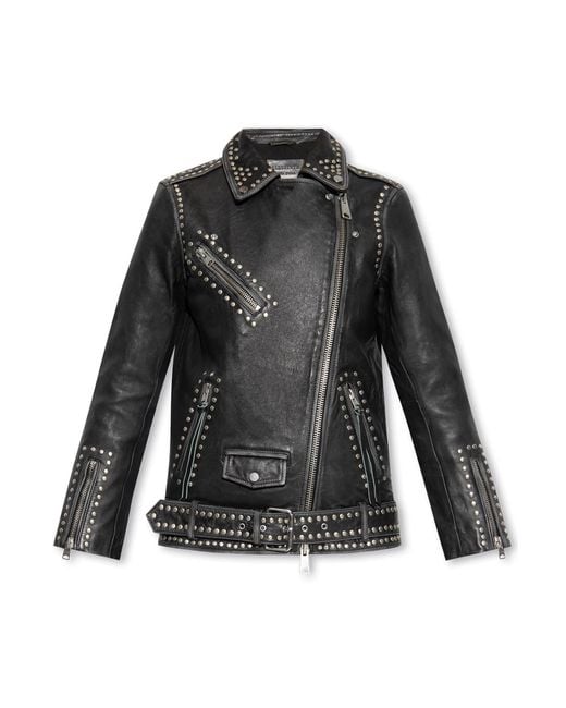 AllSaints Black 'billie' Leather Jacket
