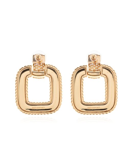 Self-Portrait Metallic Earrings With Shimmering Crystals