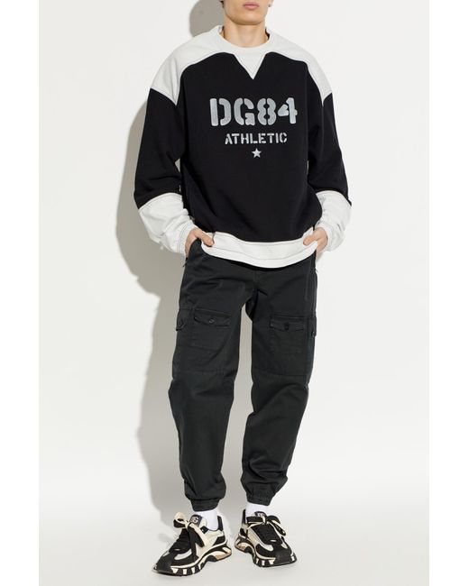 Dolce & Gabbana Black Cargo Trousers for men