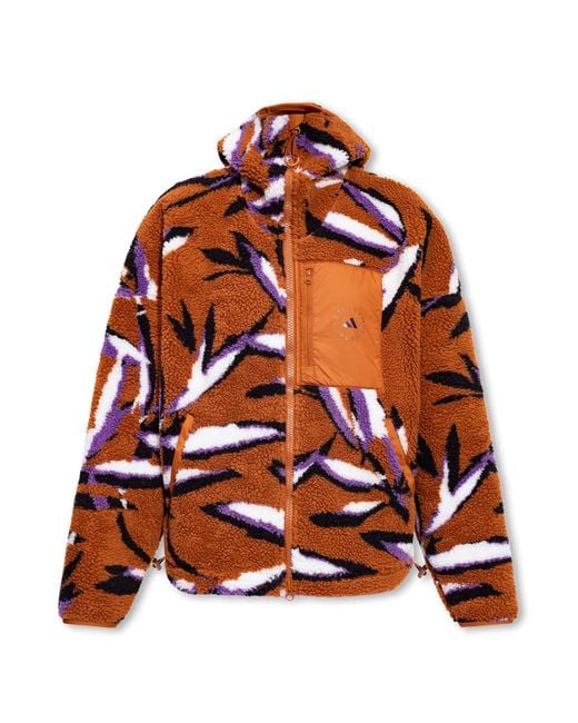 adidas By Stella McCartney Fleece Jacket With Logo in Orange | Lyst Canada