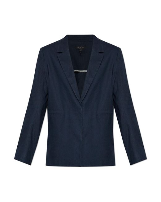 Rag & Bone Blue Blazer With Open Lapels
