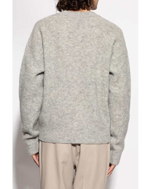 AMI Brown Wool Double-Breasted Coat for men