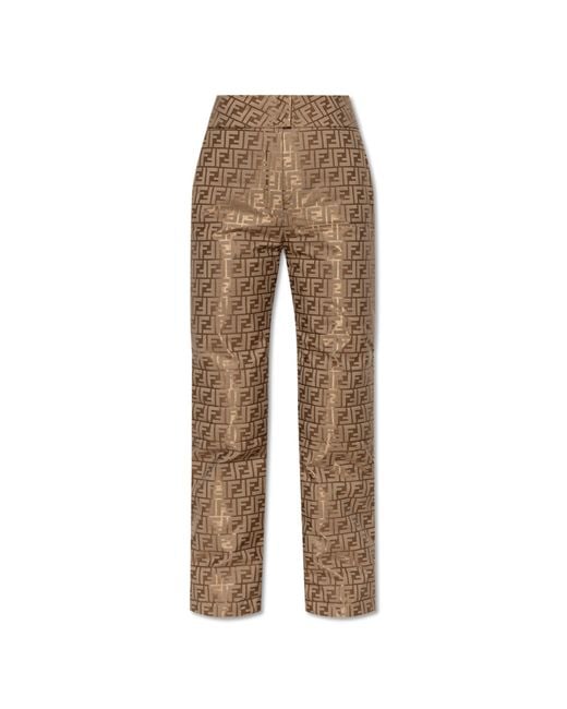 Fendi Natural Ski Pants With Monogram