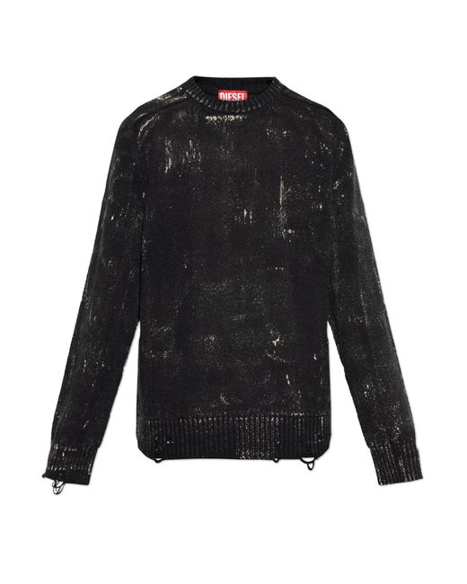 DIESEL Black Wool Sweater 'K-Maxense' for men