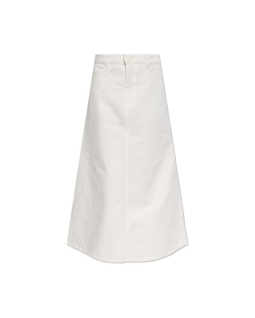AMI White Denim Skirt