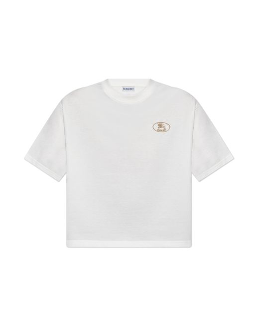 Burberry White T-Shirt With Logo