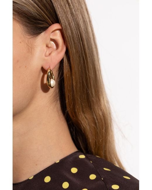 Kate Spade Metallic Earrings With Glass Pearl