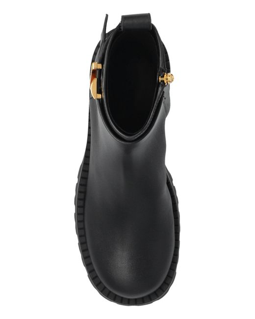 Versace Black Leather Ankle Boots