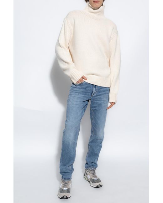 Men's white shop wool turtleneck sweater