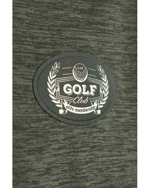EA7 Green Polo With Patch for men