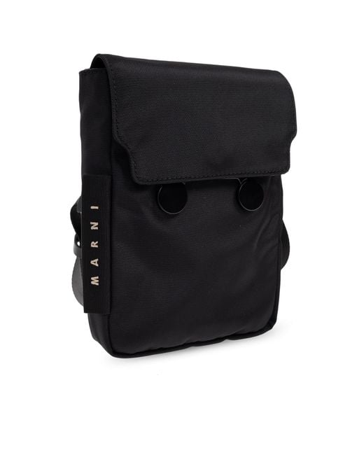 Marni Black Shoulder Bag With Logo for men