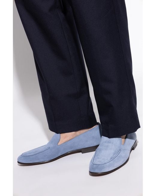 Dolce & Gabbana Blue Split Suede Shoes for men