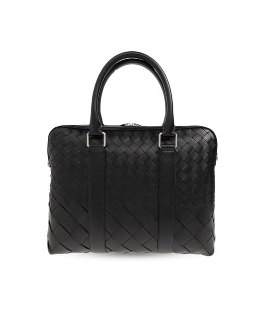 Bottega Veneta Black Briefcase With Intrecciato Weave for men