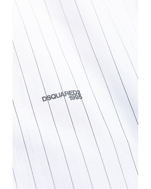 DSquared² Black Shirt With A Striped Pattern for men