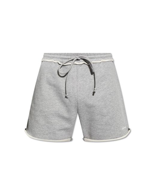 Balmain Gray Shorts With Logo, for men