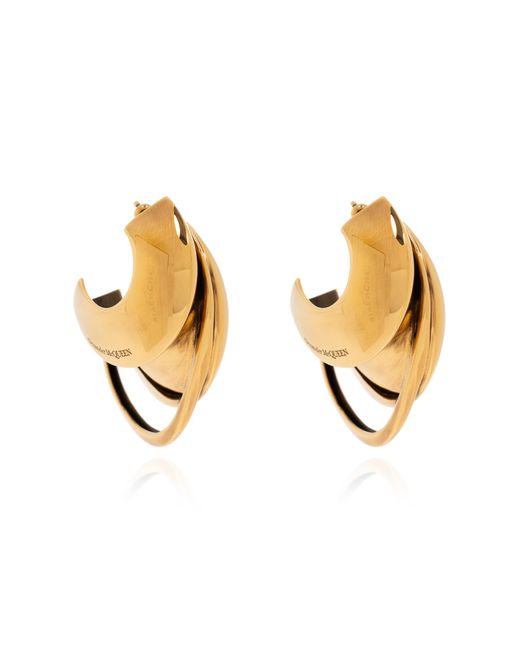 Alexander McQueen Brown Brass Earrings