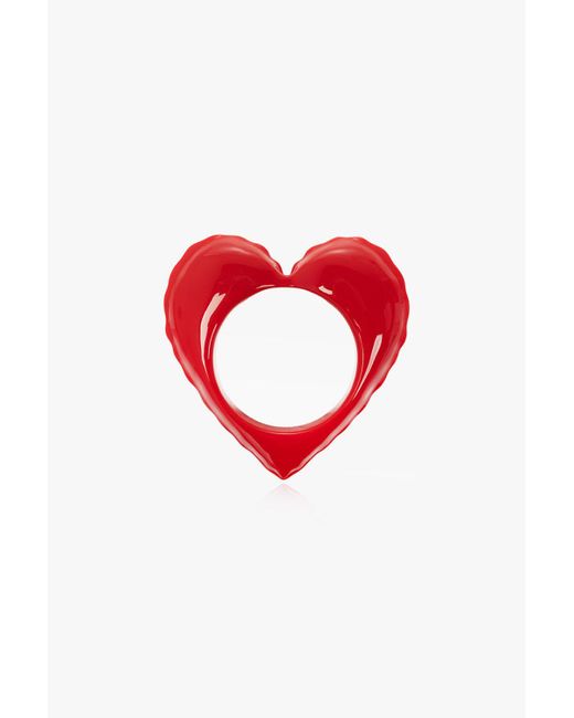 Moschino Inflatable Heart Bangle in Red