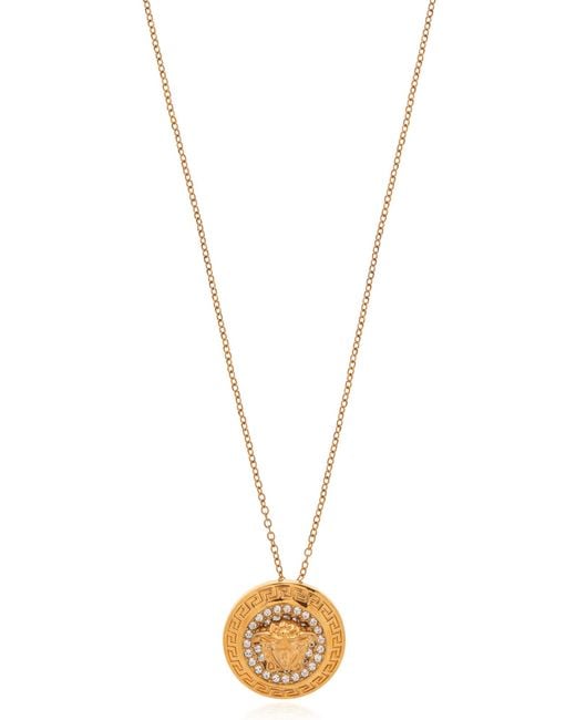 Versace Metallic Necklace With Pendant