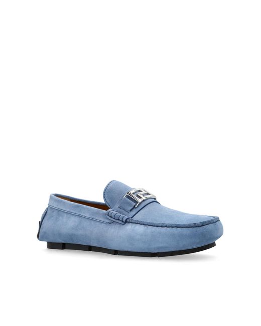 Versace Blue Suede Loafers for men