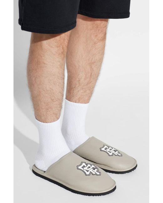 Off-White c/o Virgil Abloh White Slides With A Patch for men