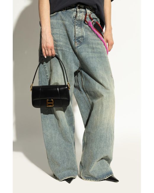 Balenciaga Green Shoulder Bag "Hourglass Sling Small"