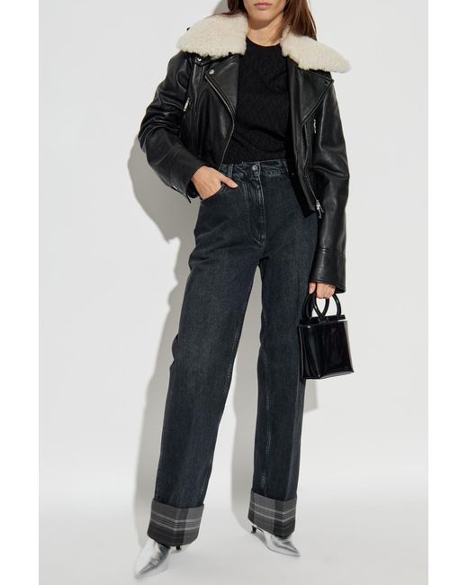 Ferragamo Black Straight-Leg Jeans