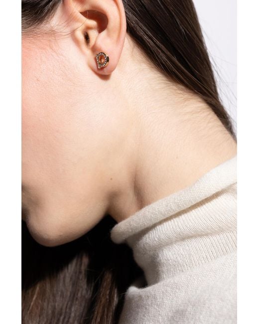 Ferragamo Metallic Earrings With Logo
