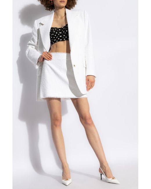 Dolce & Gabbana White Tweed Jacket