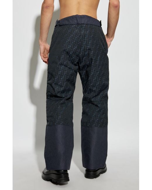 Fendi Blue Ski Trousers With Monogram for men