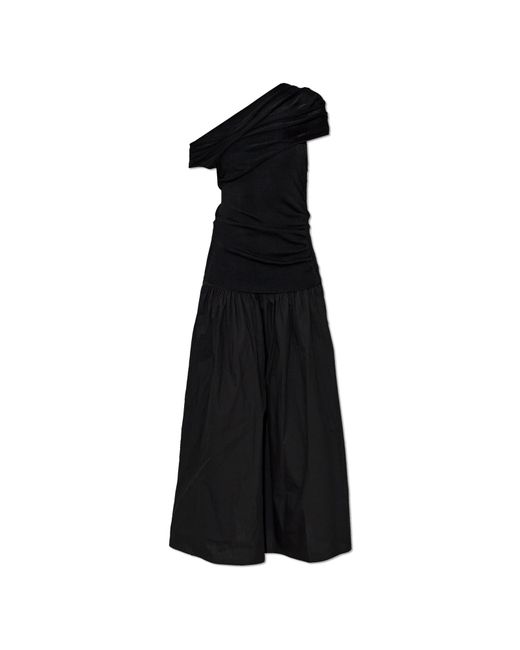 Self-Portrait Black Dress Made Of Combined Fabrics
