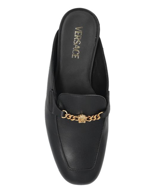 Versace Black Slides With An Applique