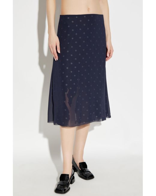 Acne Blue Polka Dot Pattern Skirt
