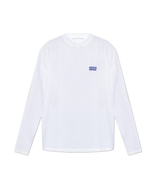 American Vintage White Long Sleeve T-Shirt for men