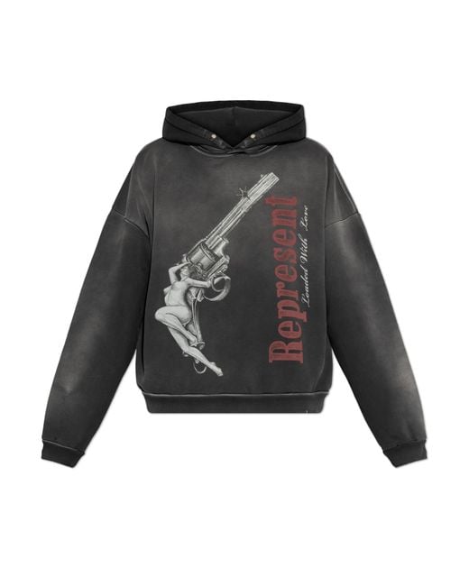 Represent Black Sweatshirt With Print for men