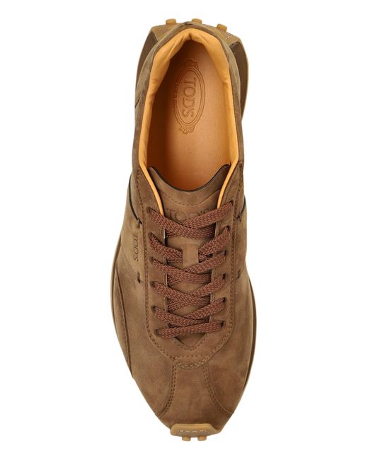 Tod's Blue Suede Sports Shoes With Logo