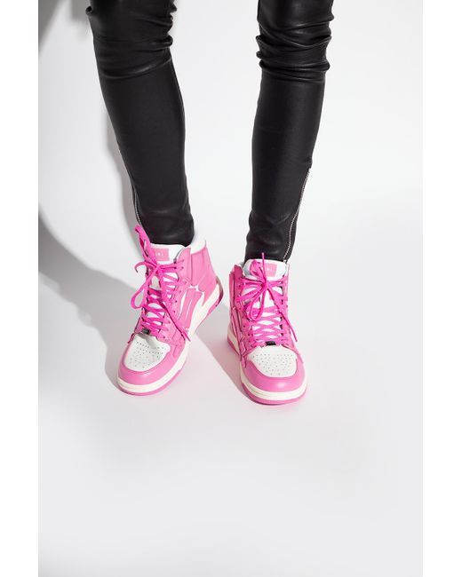 Amiri Pink 'skel-top Hi' Sneakers