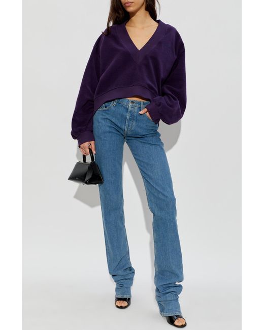 The Attico Blue Sweatshirt With Logo