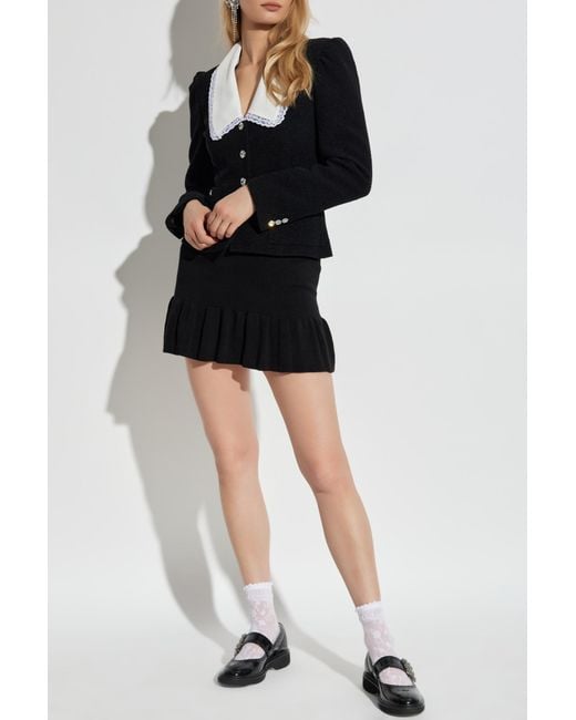 Alessandra Rich Black Blazer With Shiny Buttons